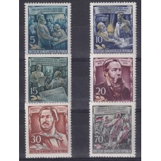 ALEMANIA ORIENTAL DDR 1955 Yv. 216/21 SERIE COMPLETA DE ESTAMPILLAS MINT 18 Euros